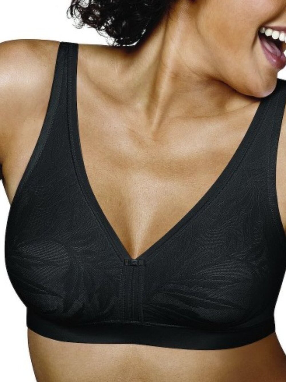 NWT Playtex 18 Hour Super Soft Cool & Breathable Wire free Black Bra 38DD